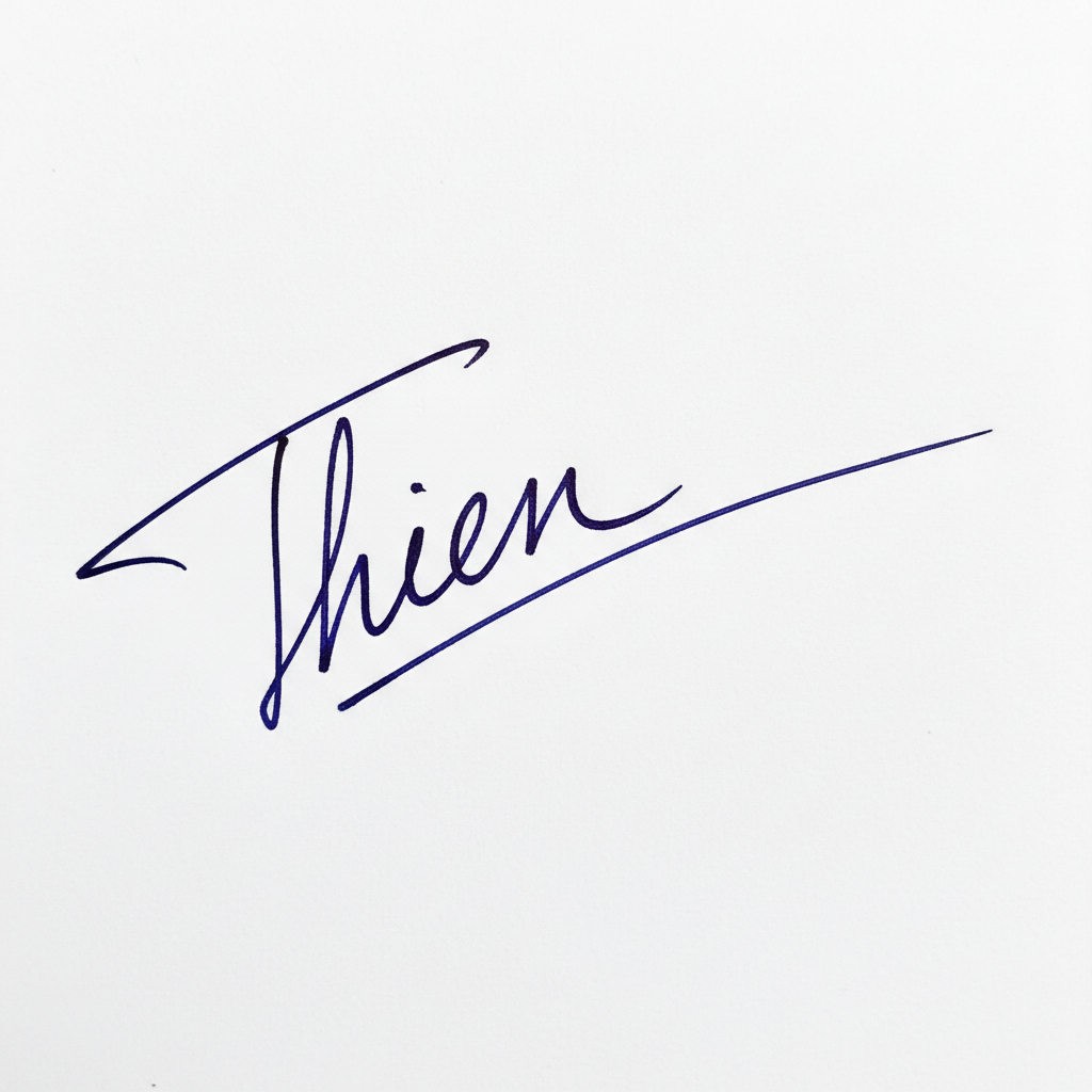 Mẫu chữ ký tên Thiện số 4