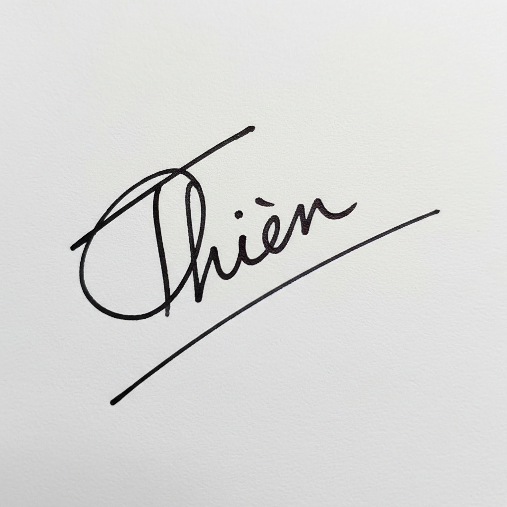 Mẫu chữ ký tên Thiện số 5