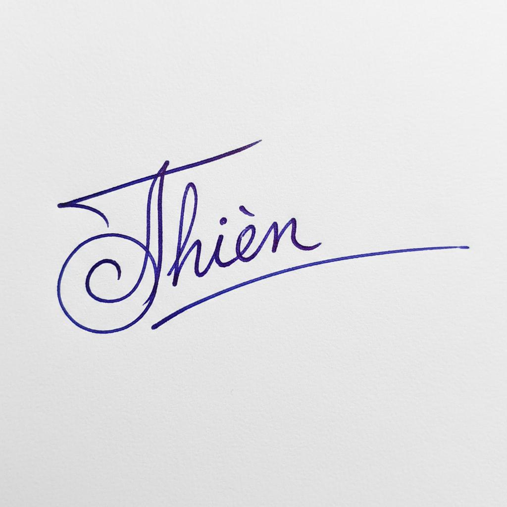 Mẫu chữ ký tên Thiện số 6