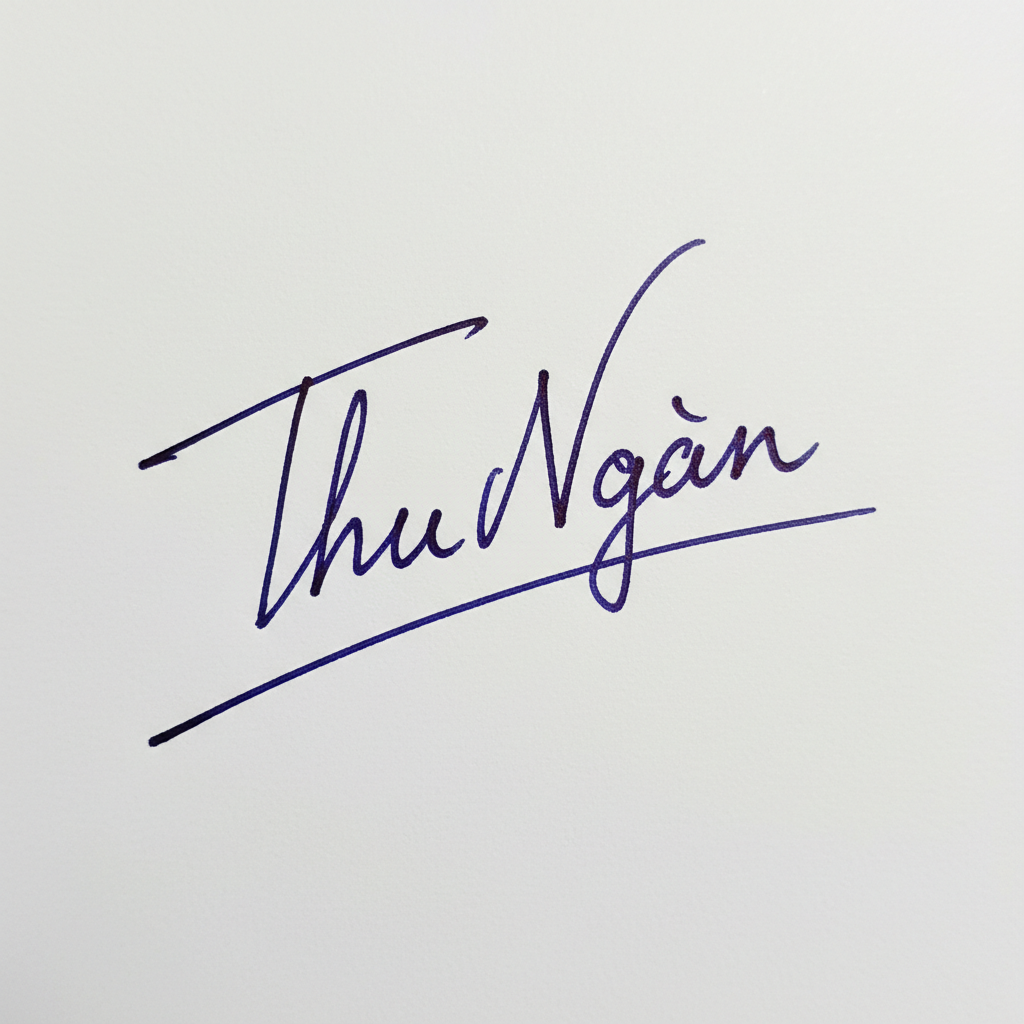 Mẫu chữ ký tên Thu Ngân số 1