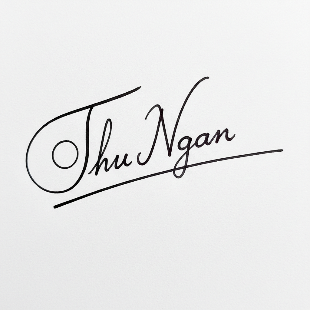 Mẫu chữ ký tên Thu Ngân số 2