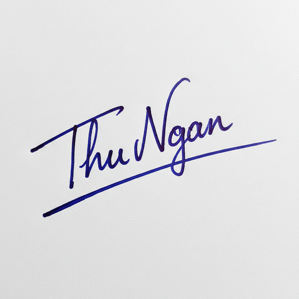 Mẫu chữ ký tên Thu Ngân số 3