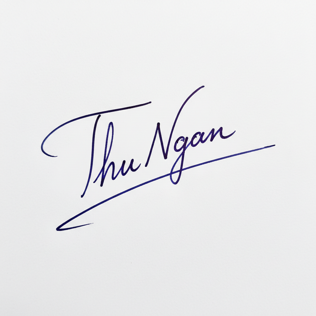 Mẫu chữ ký tên Thu Ngân số 4
