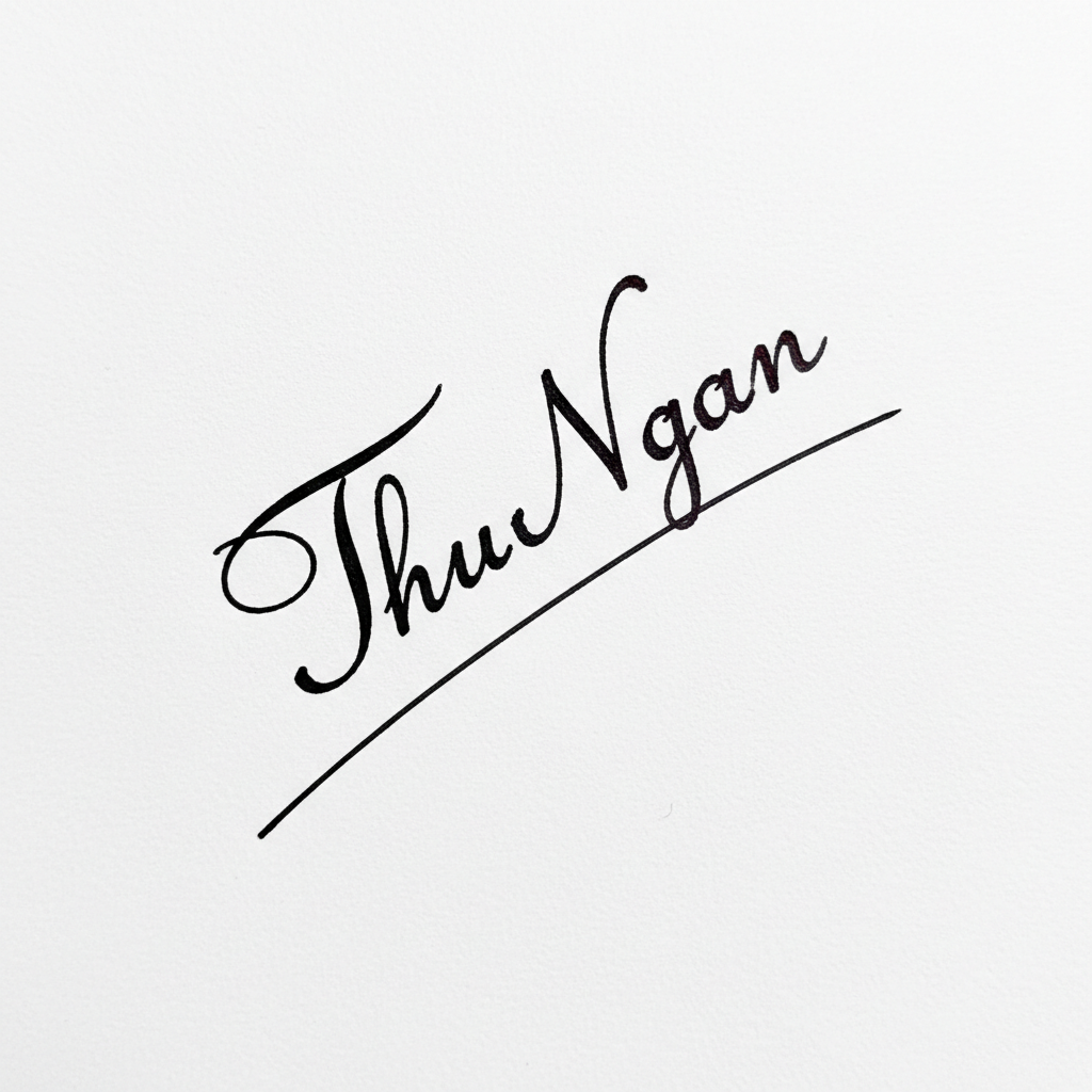 Mẫu chữ ký tên Thu Ngân số 5