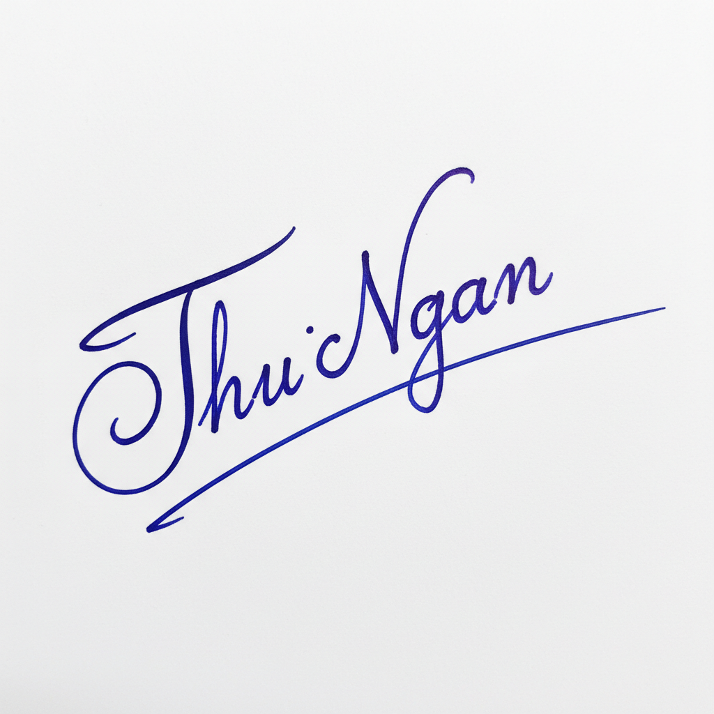 Mẫu chữ ký tên Thu Ngân số 6