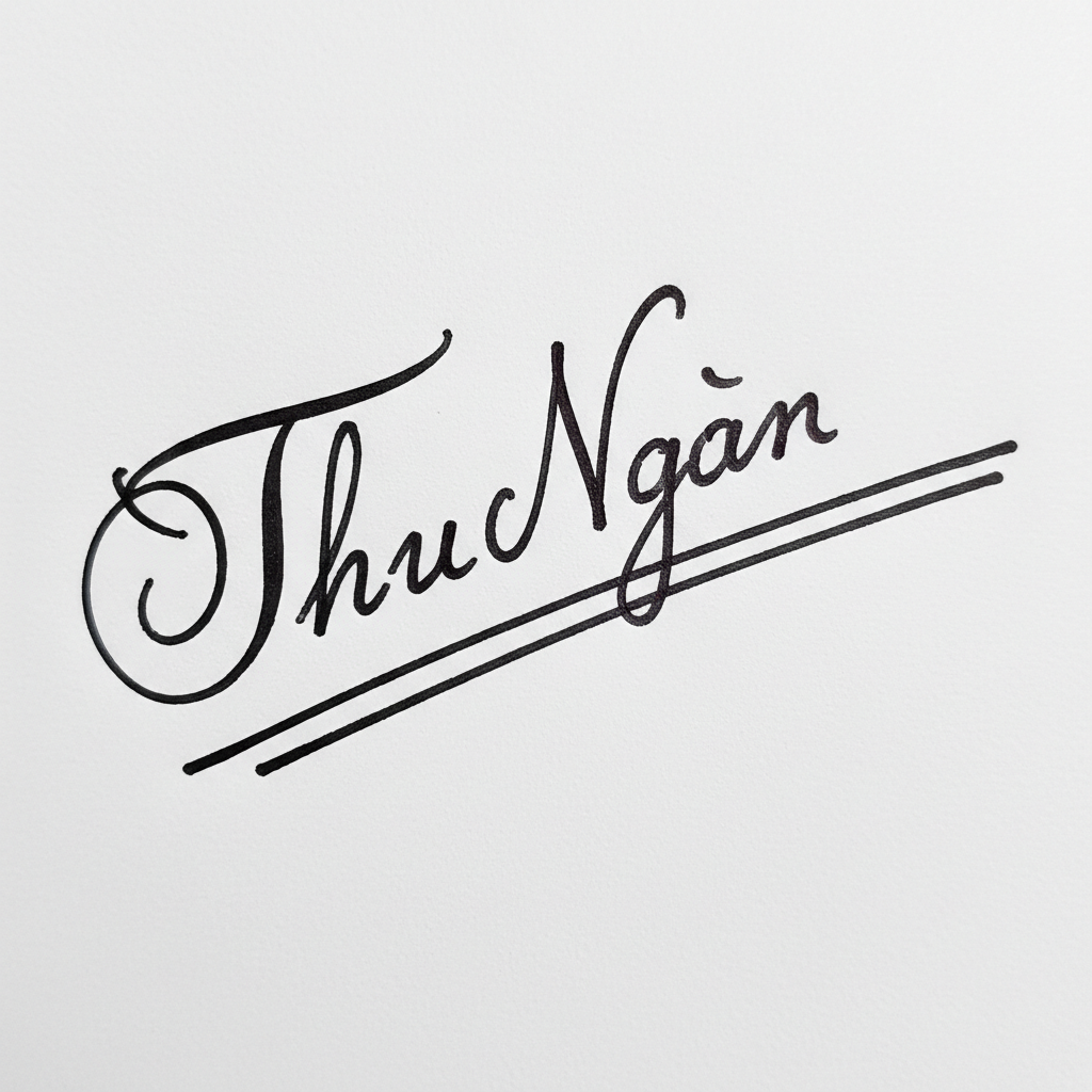Mẫu chữ ký tên Thu Ngân số 7
