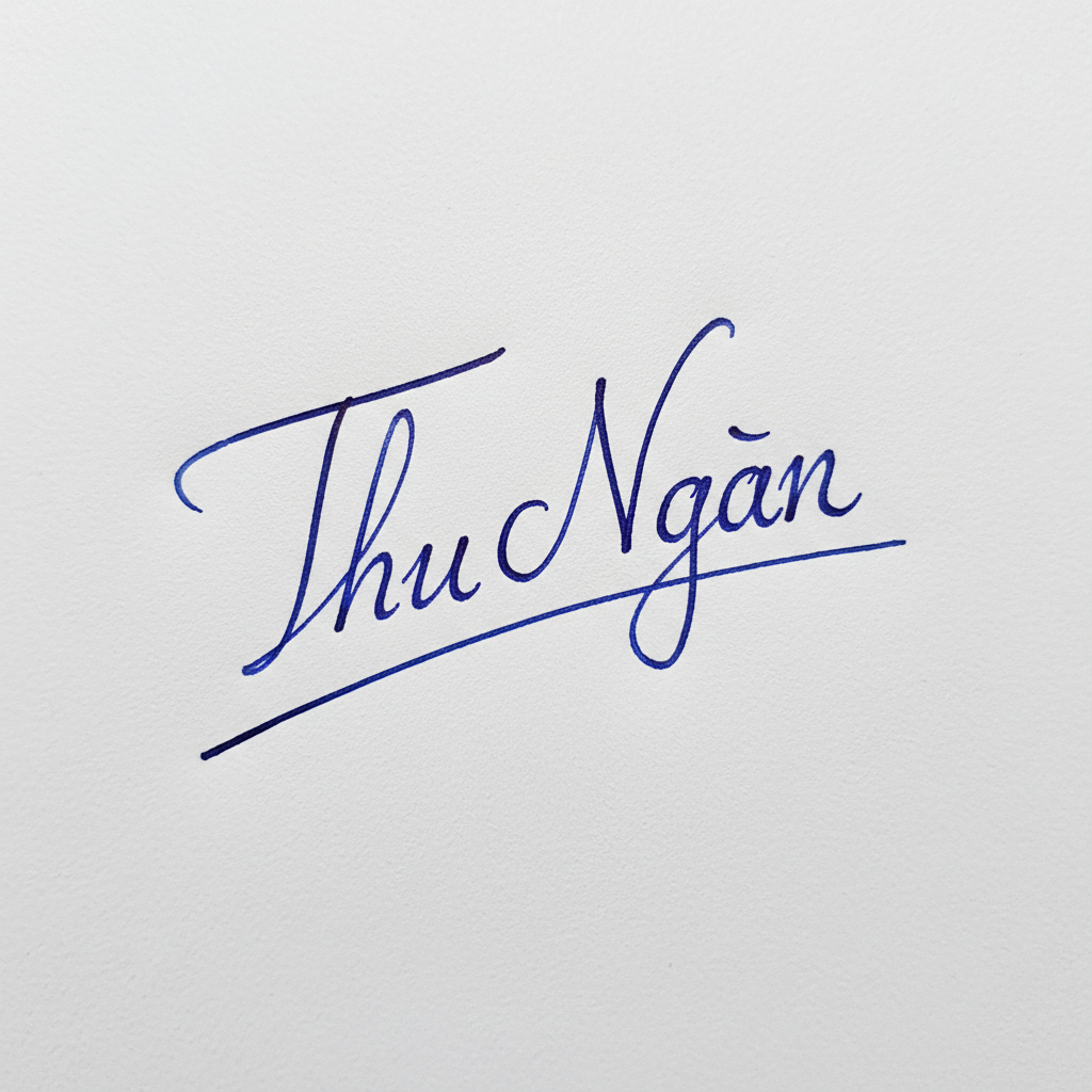 Mẫu chữ ký tên Thu Ngân số 8