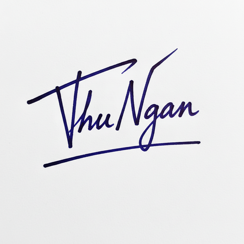 Mẫu chữ ký tên Thu Ngân số 9