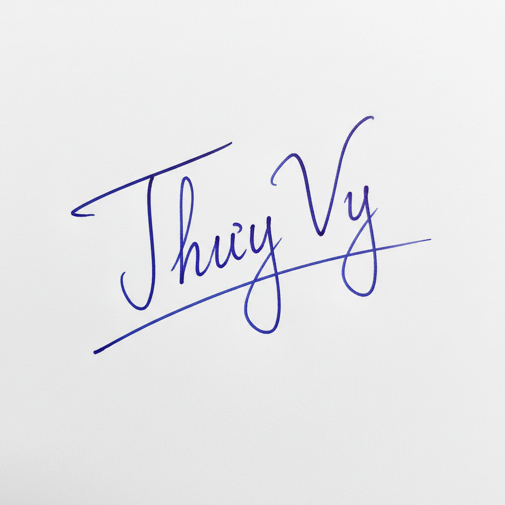 Mẫu chữ ký tên Thúy Vy số 8