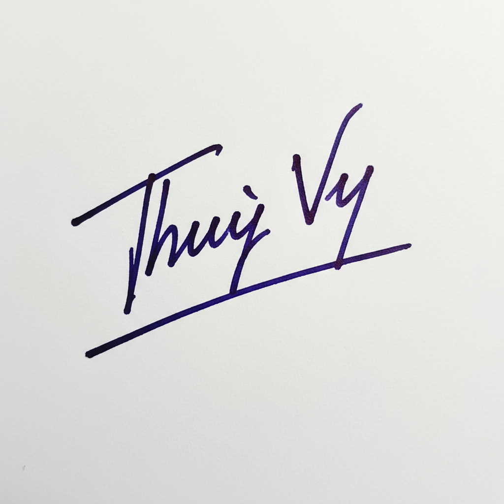 Mẫu chữ ký tên Thúy Vy số 9