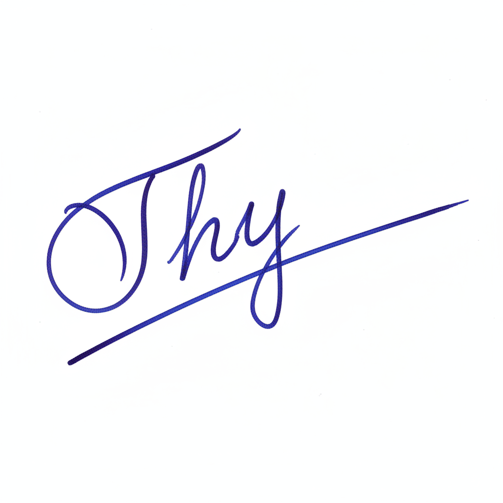 Mẫu chữ ký tên Thy số 3