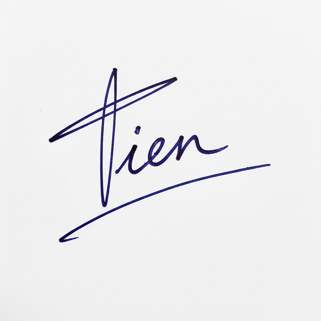 Mẫu chữ ký tên Tiến số 1