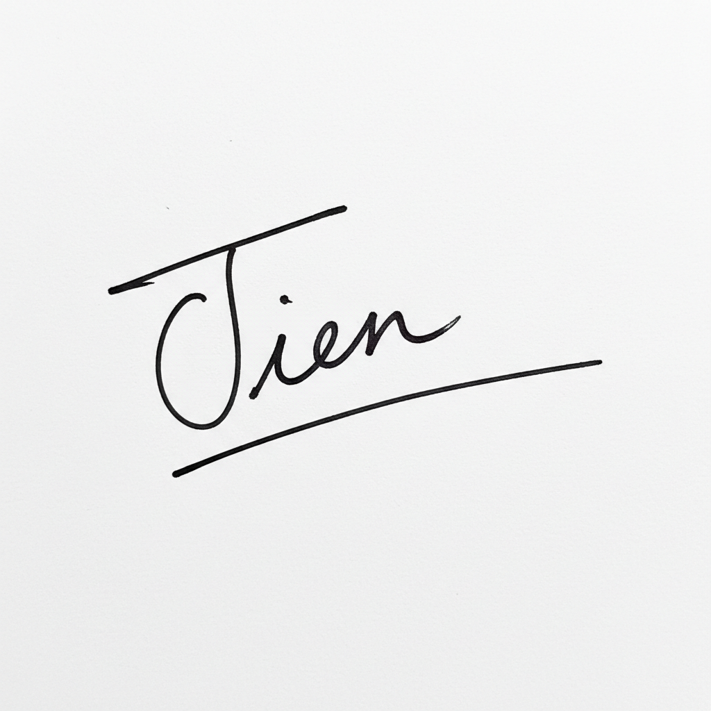 Mẫu chữ ký tên Tiên số 2