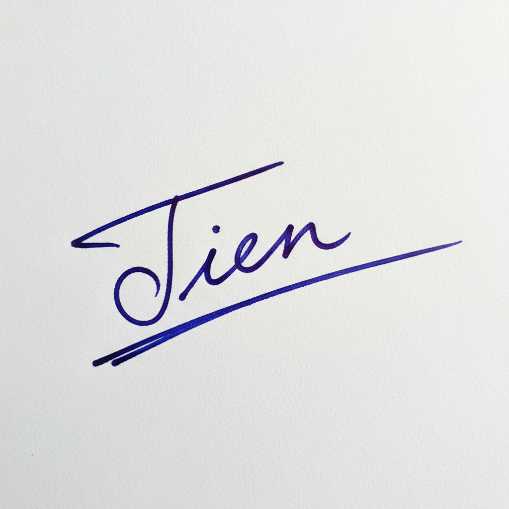 Mẫu chữ ký tên Tiến số 3