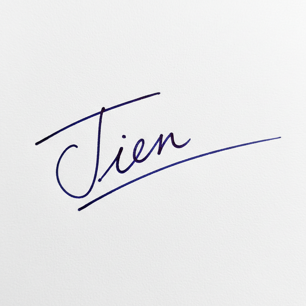 Mẫu chữ ký tên Tiến số 4