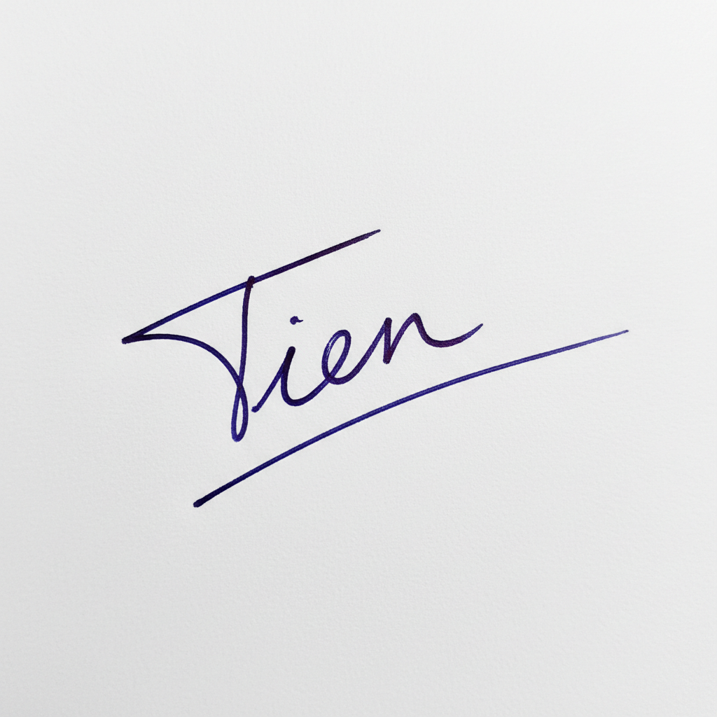 Mẫu chữ ký tên Tiên số 4