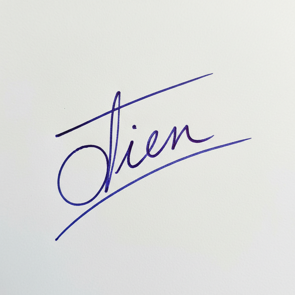 Mẫu chữ ký tên Tiến số 6