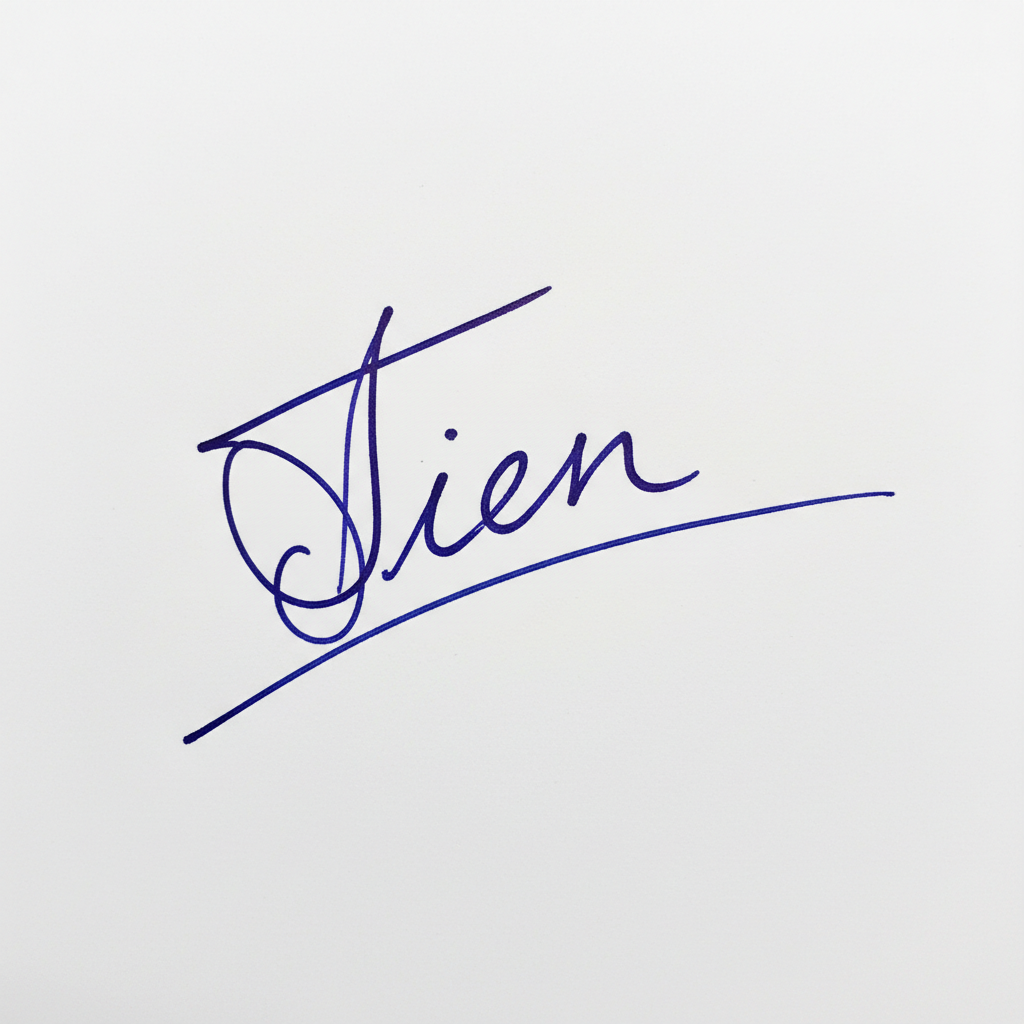 Mẫu chữ ký tên Tiên số 6