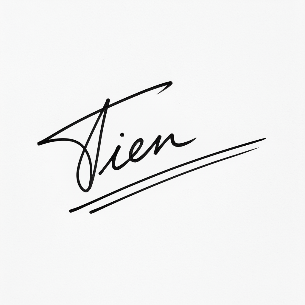 Mẫu chữ ký tên Tiến số 7