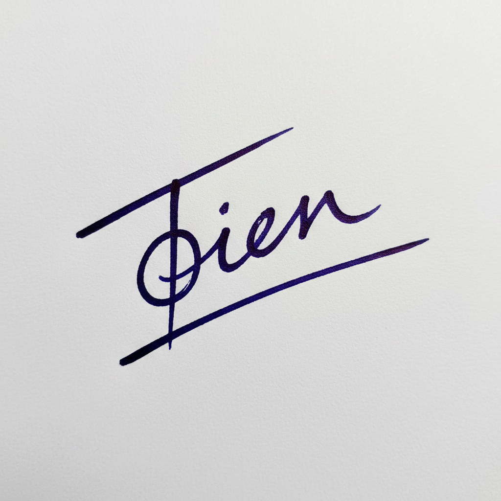 Mẫu chữ ký tên Tiến số 9