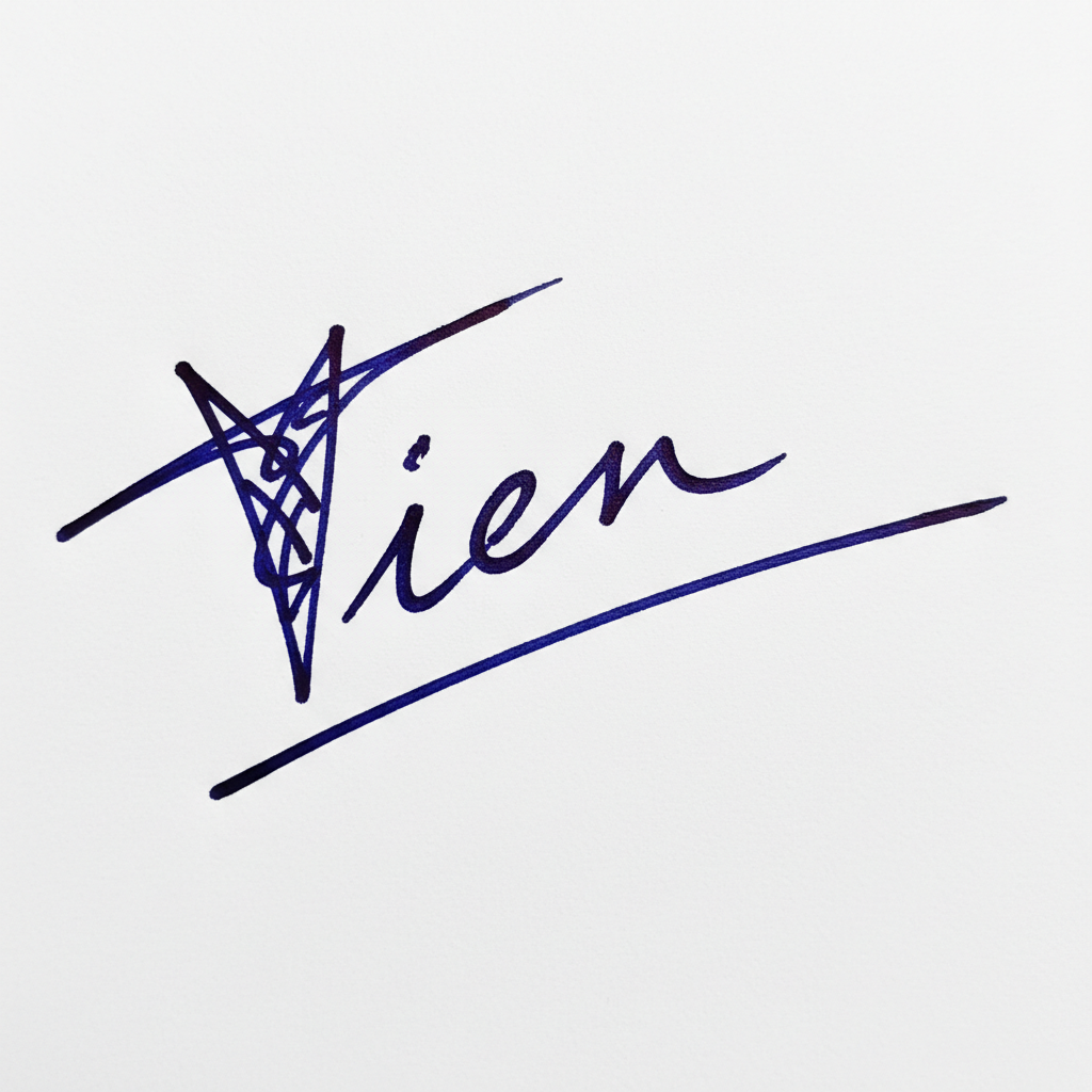 Mẫu chữ ký tên Tiên số 9