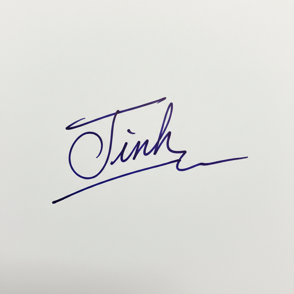 Mẫu chữ ký tên Tình số 4