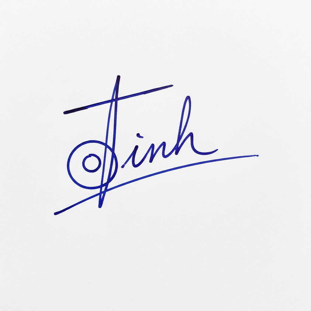 Mẫu chữ ký tên Tình số 6
