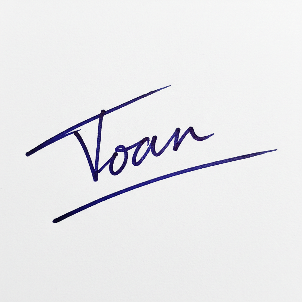 Mẫu chữ ký tên Toàn số 9