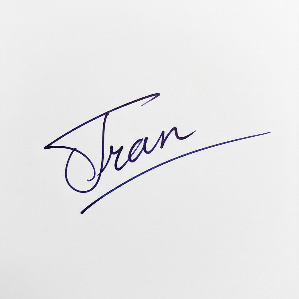 Mẫu chữ ký tên Trân số 4