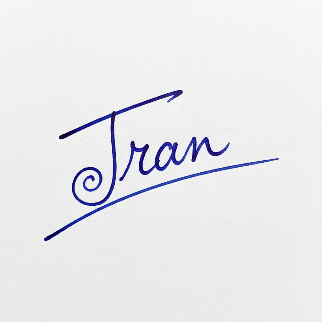 Mẫu chữ ký tên Trân số 6