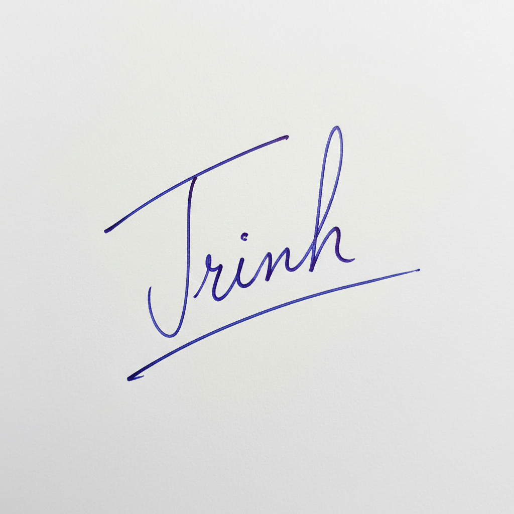 Mẫu chữ ký tên Trinh số 8