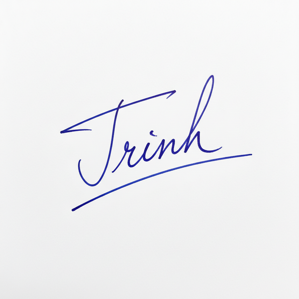 Mẫu chữ ký tên Trinh số 8