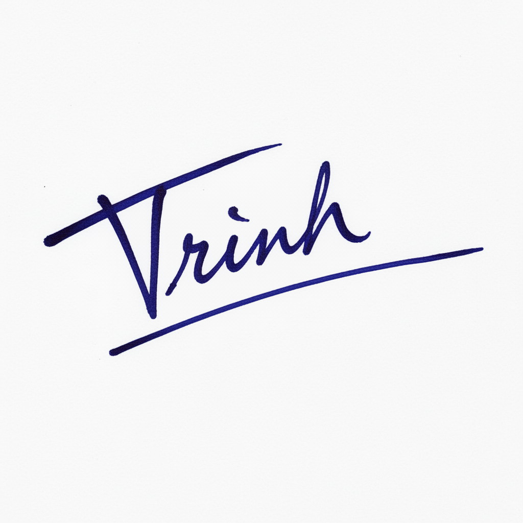 Mẫu chữ ký tên Trinh số 9