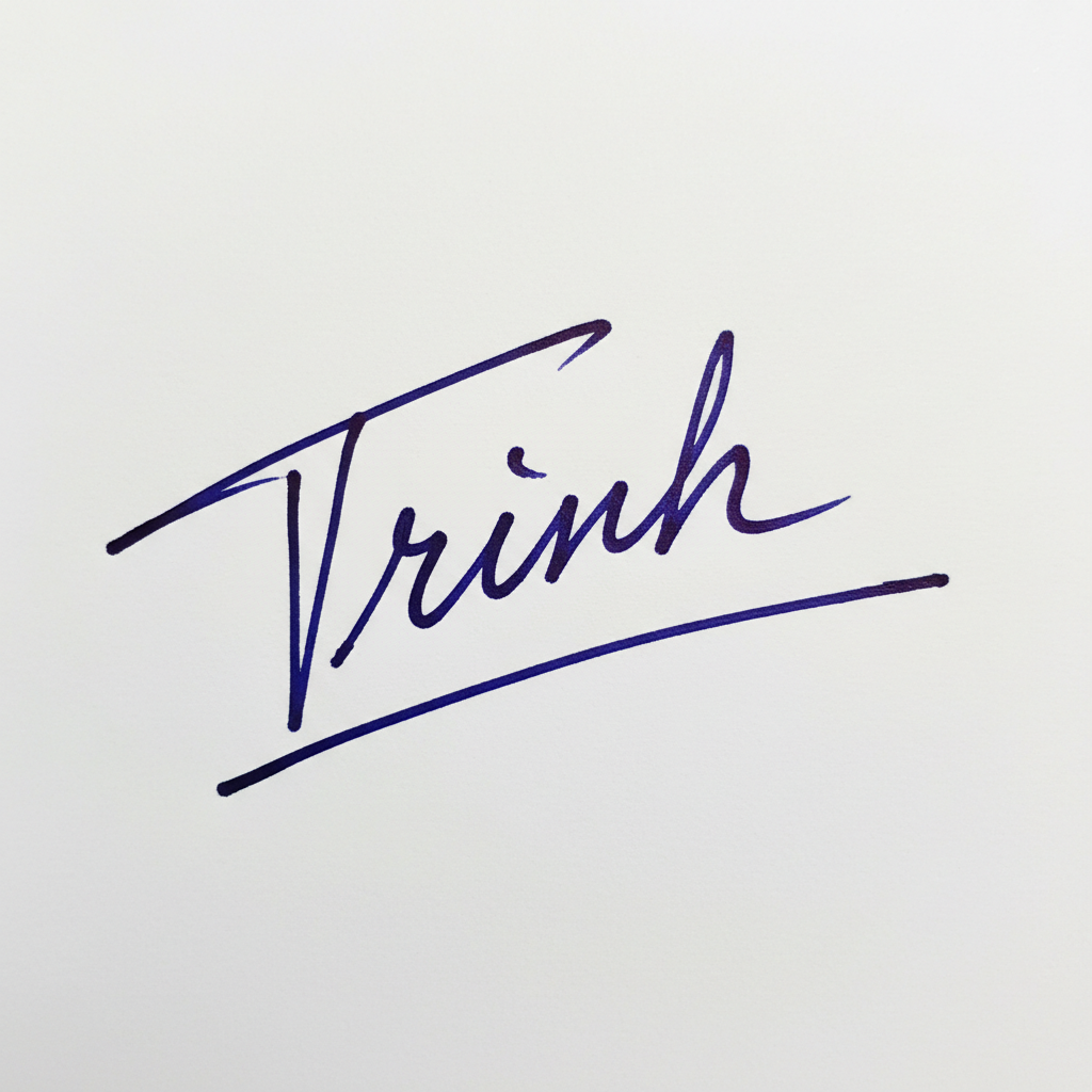 Mẫu chữ ký tên Trinh số 9