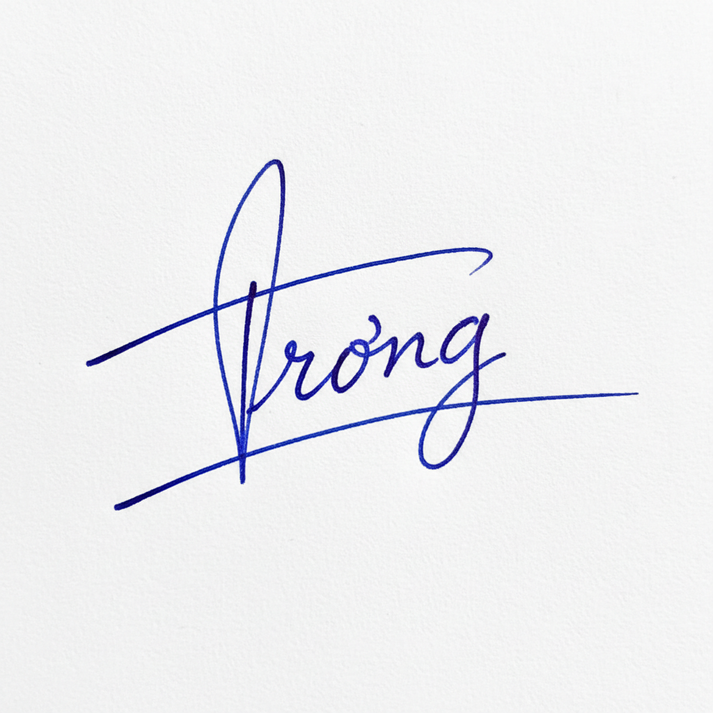 Mẫu chữ ký tên Trọng số 8