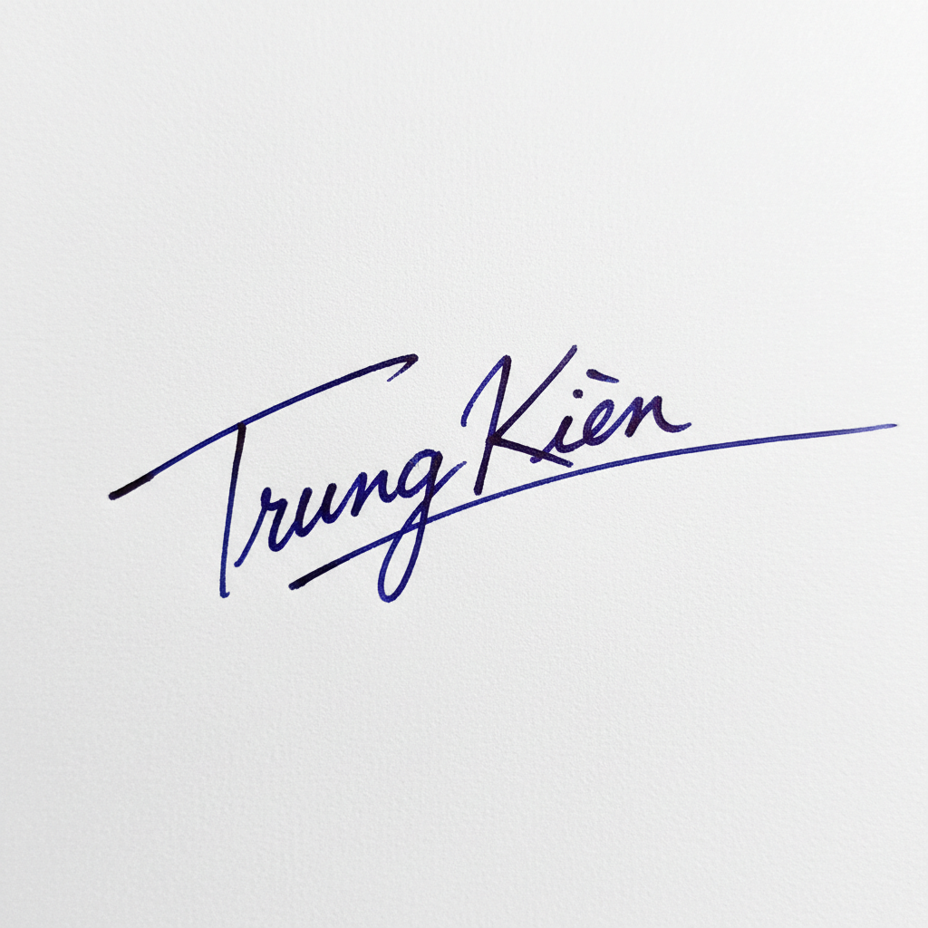 Mẫu chữ ký tên Trung Kiên số 4