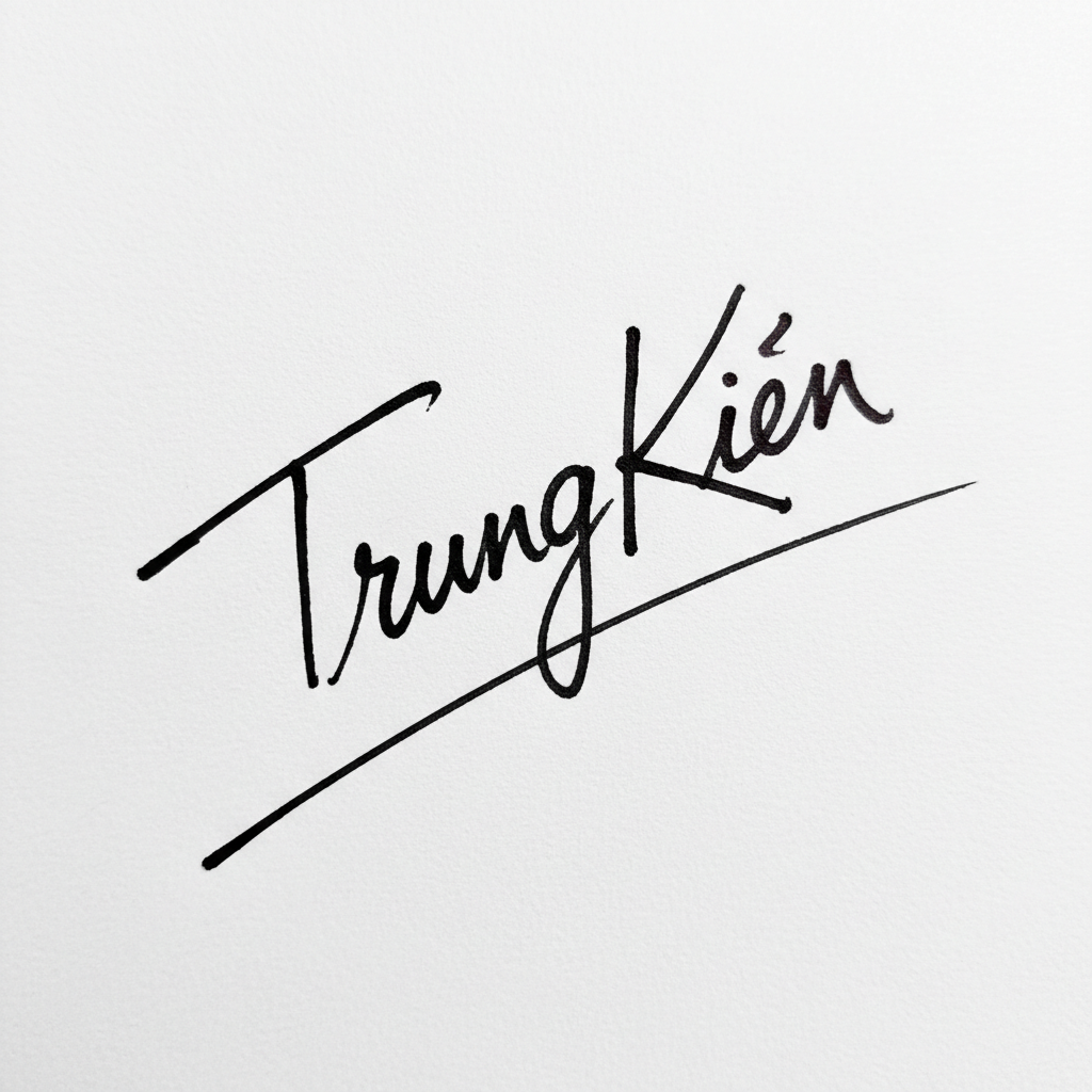 Mẫu chữ ký tên Trung Kiên số 5
