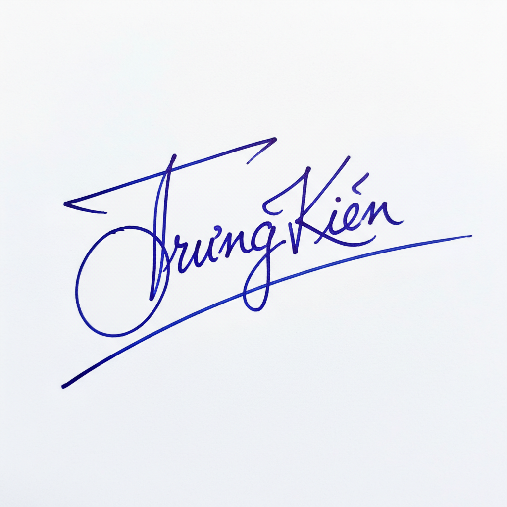 Mẫu chữ ký tên Trung Kiên số 6