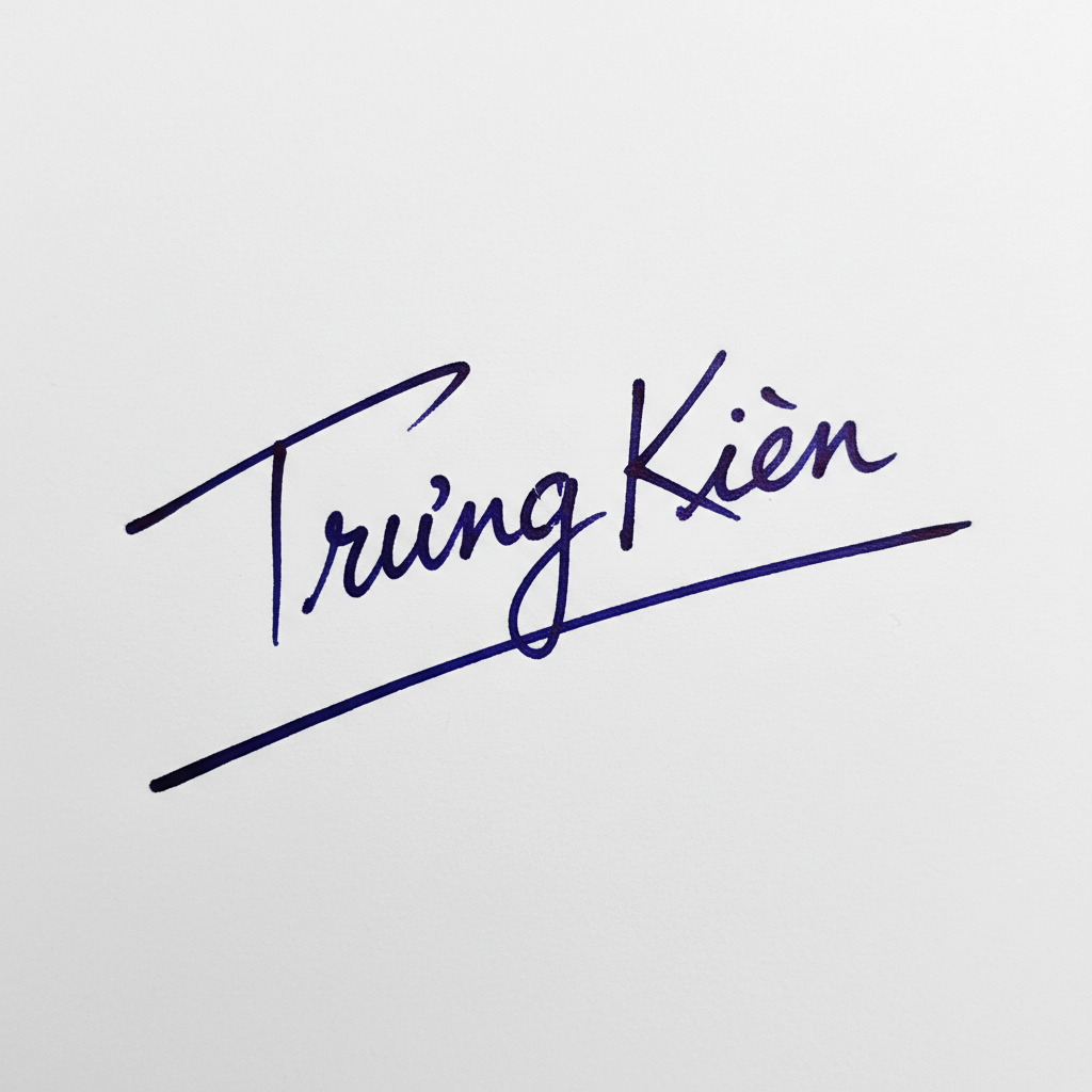 Mẫu chữ ký tên Trung Kiên số 9