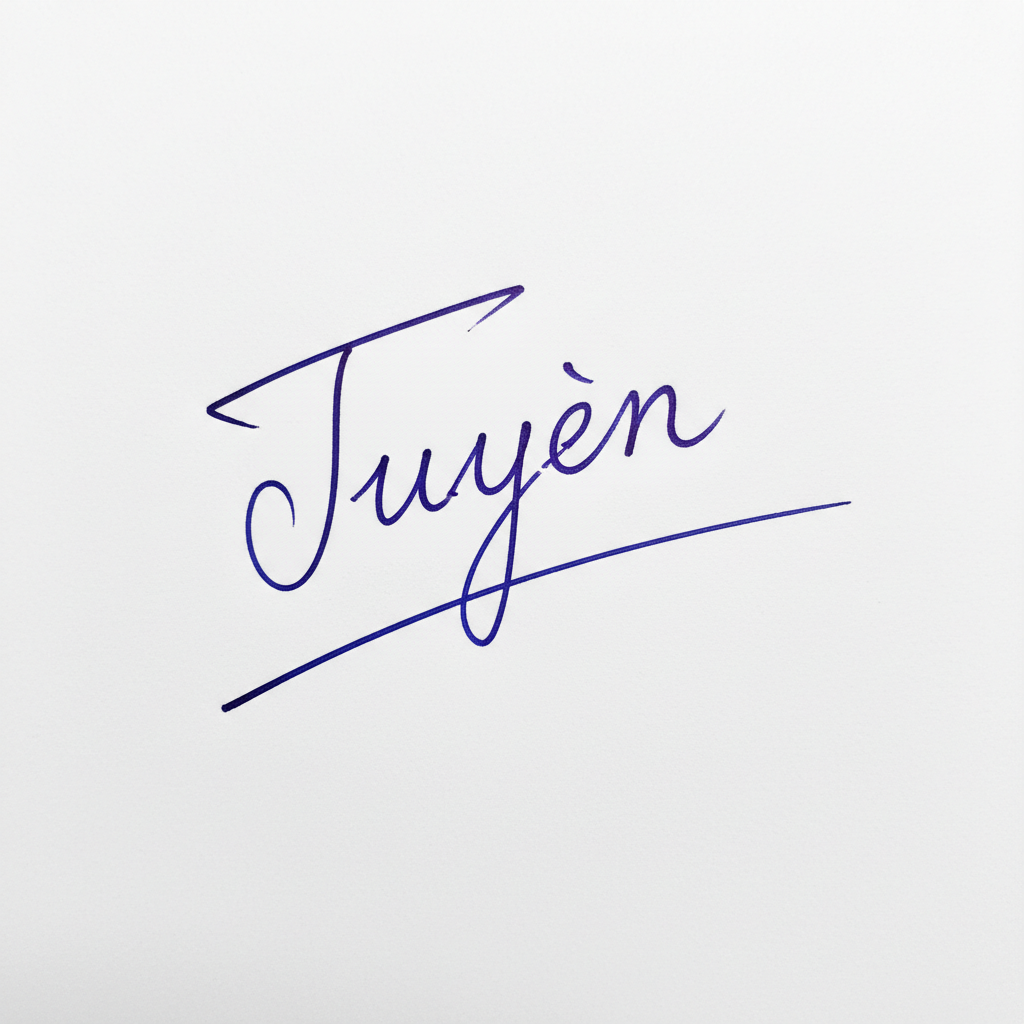 Mẫu chữ ký tên Tuyền số 8