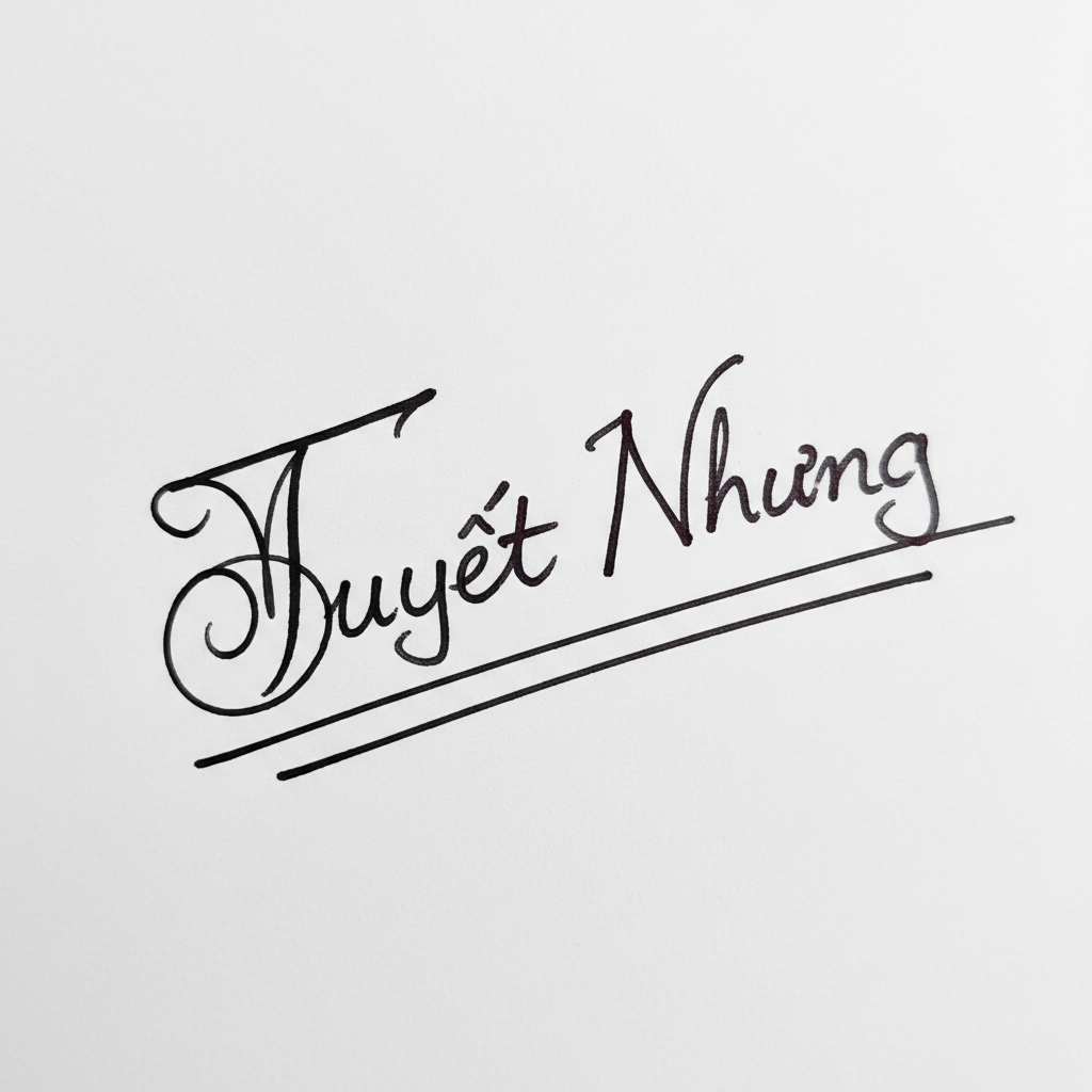 Chữ Ký Tên Tuyết Nhung: Thiết Kế Độc Đáo, Hợp Phong Thủy Để Vận May Thăng Hoa Mẫu chữ ký tên Tuyết Nhung số 7