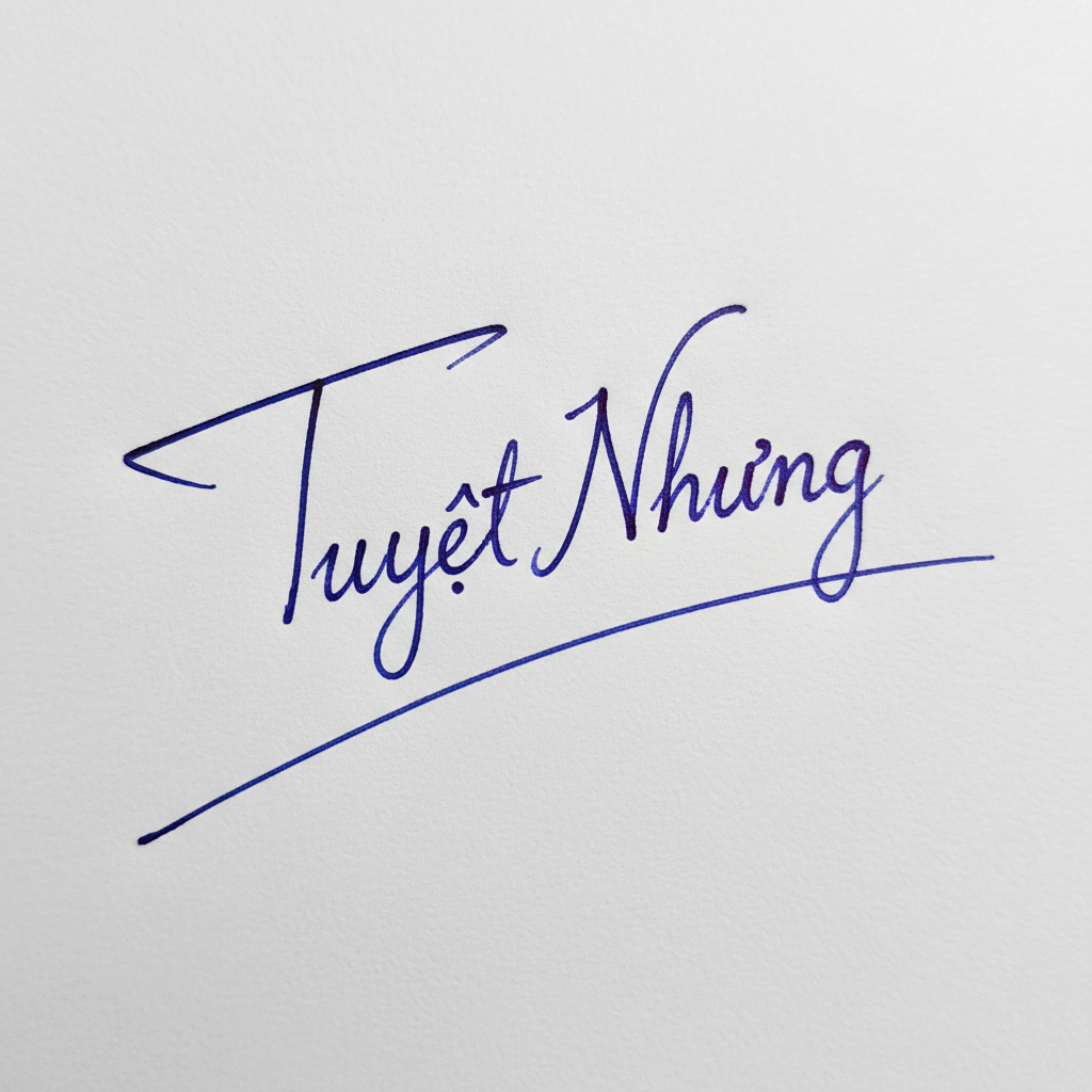 Chữ Ký Tên Tuyết Nhung: Thiết Kế Độc Đáo, Hợp Phong Thủy Để Vận May Thăng Hoa Mẫu chữ ký tên Tuyết Nhung số 8