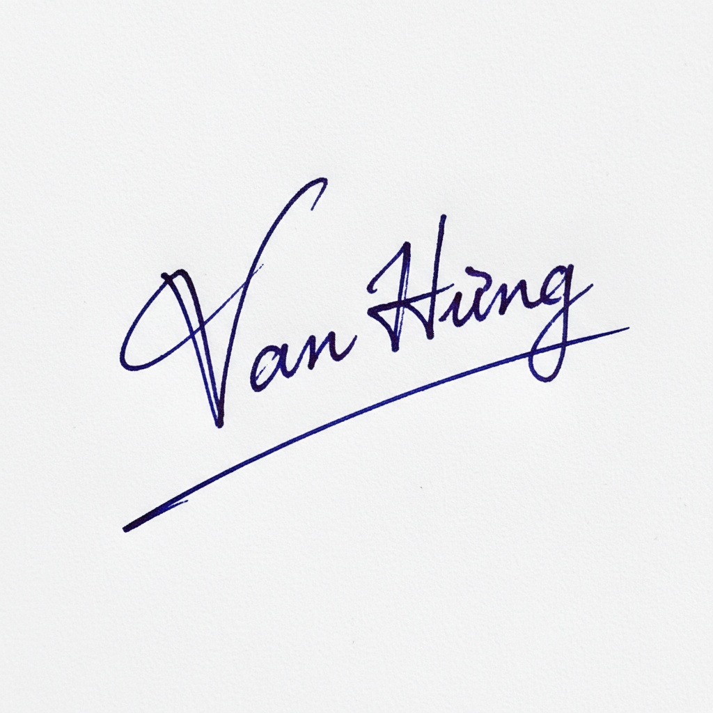 Mẫu chữ ký tên Văn Hùng số 1