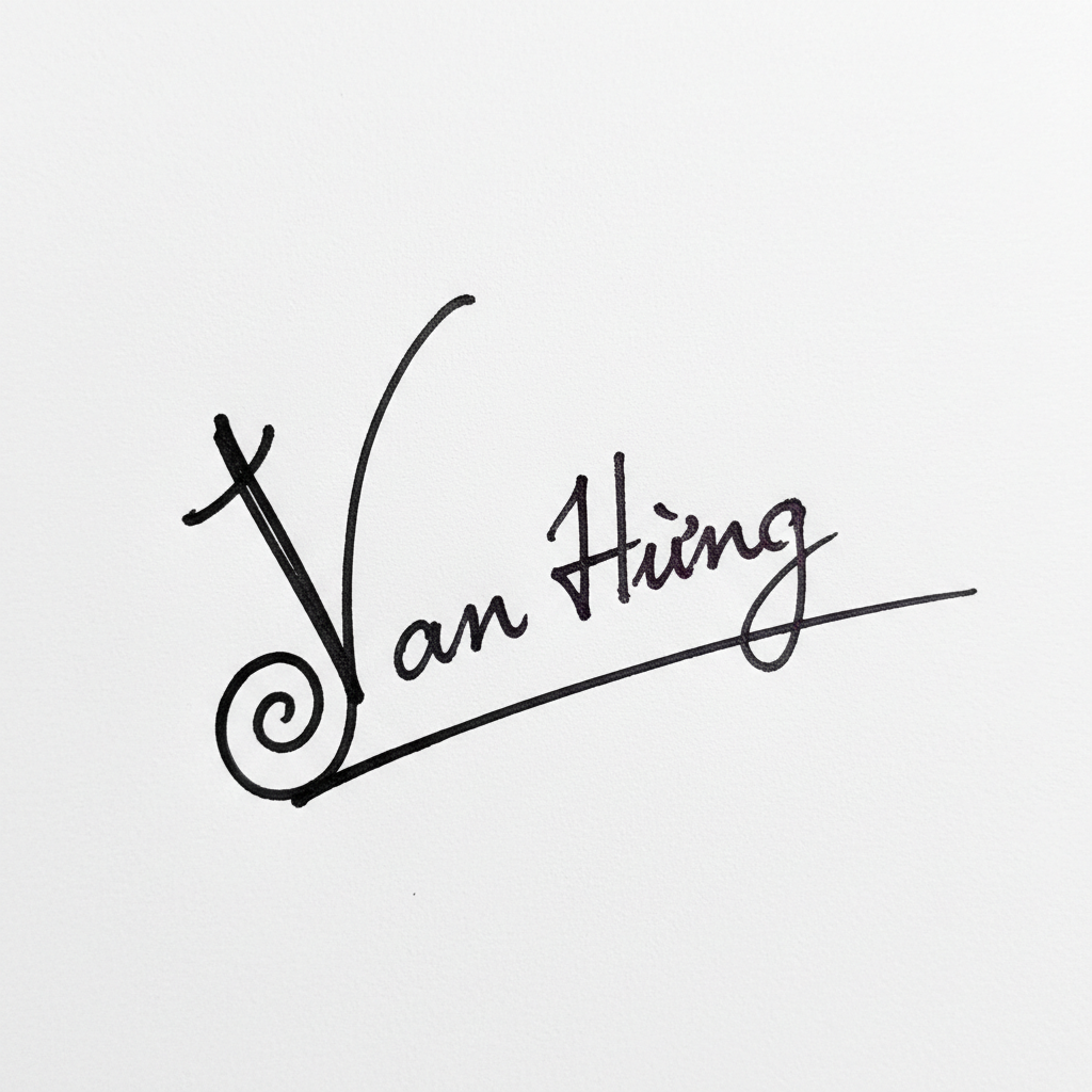 Mẫu chữ ký tên Văn Hùng số 2