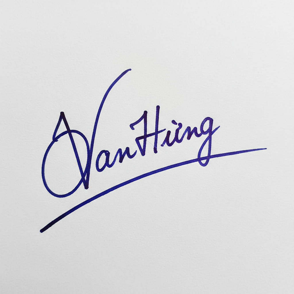 Mẫu chữ ký tên Văn Hùng số 6