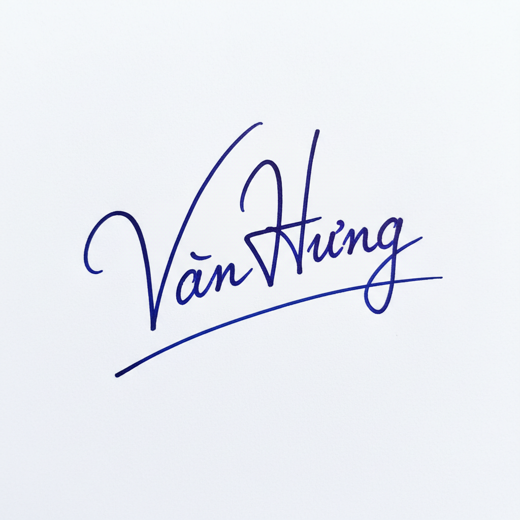 Mẫu chữ ký tên Văn Hùng số 8