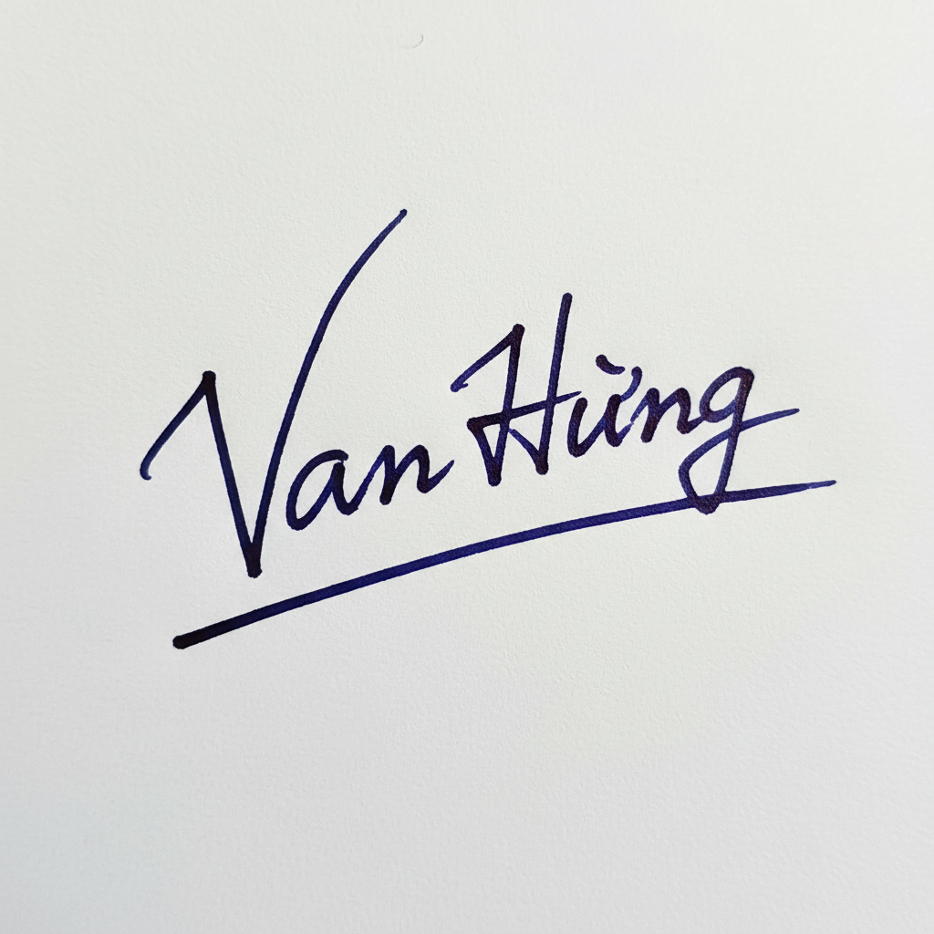 Mẫu chữ ký tên Văn Hùng số 9