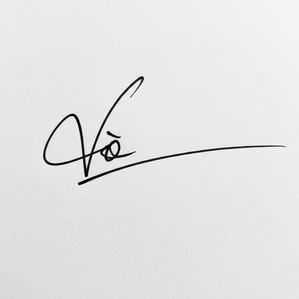 Mẫu chữ ký tên Võ số 10