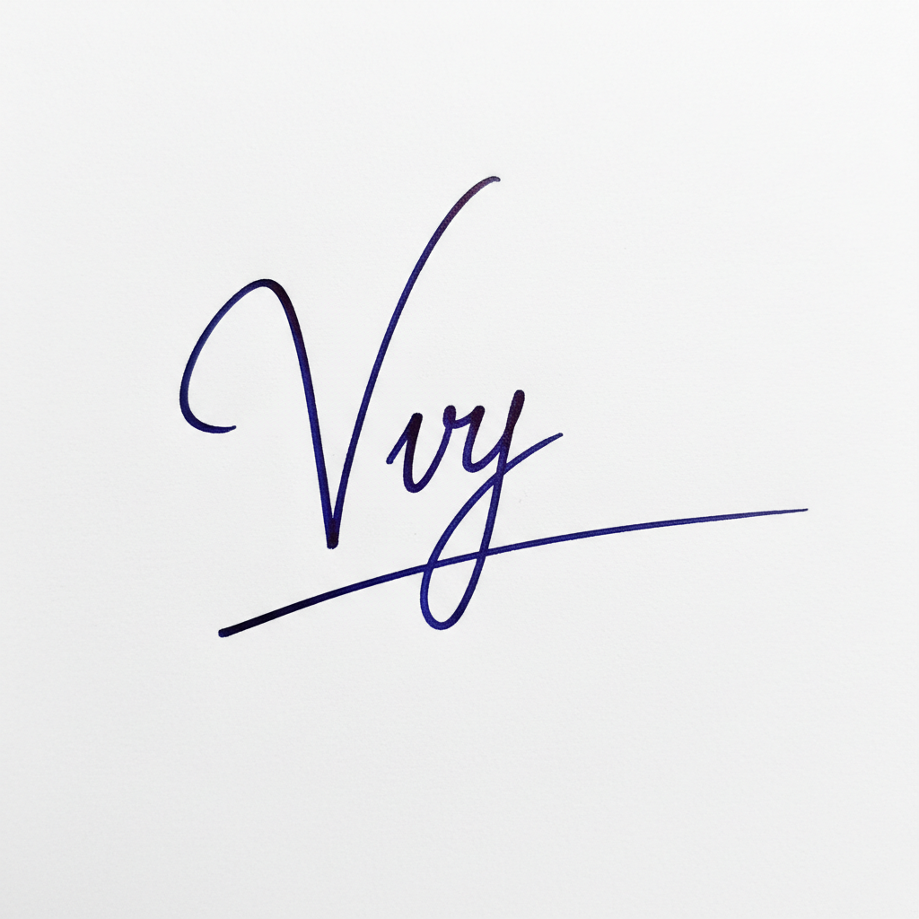 Mẫu chữ ký tên Vy số 1