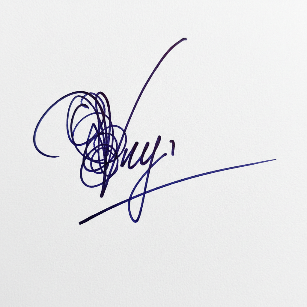 Mẫu chữ ký tên Vy số 1